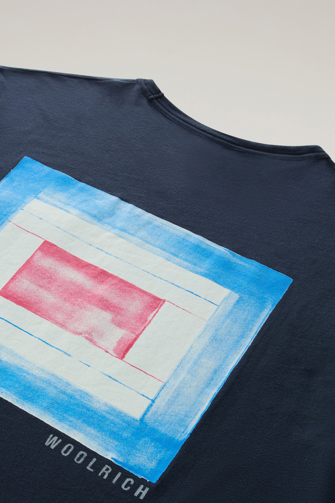 Pure Cotton T-Shirt with Chest Pocket Blue photo 3 | Woolrich