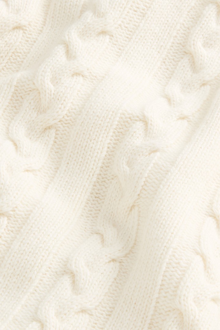 Cardigan in misto lana e cotone a trecce Bianco photo 6 | Woolrich
