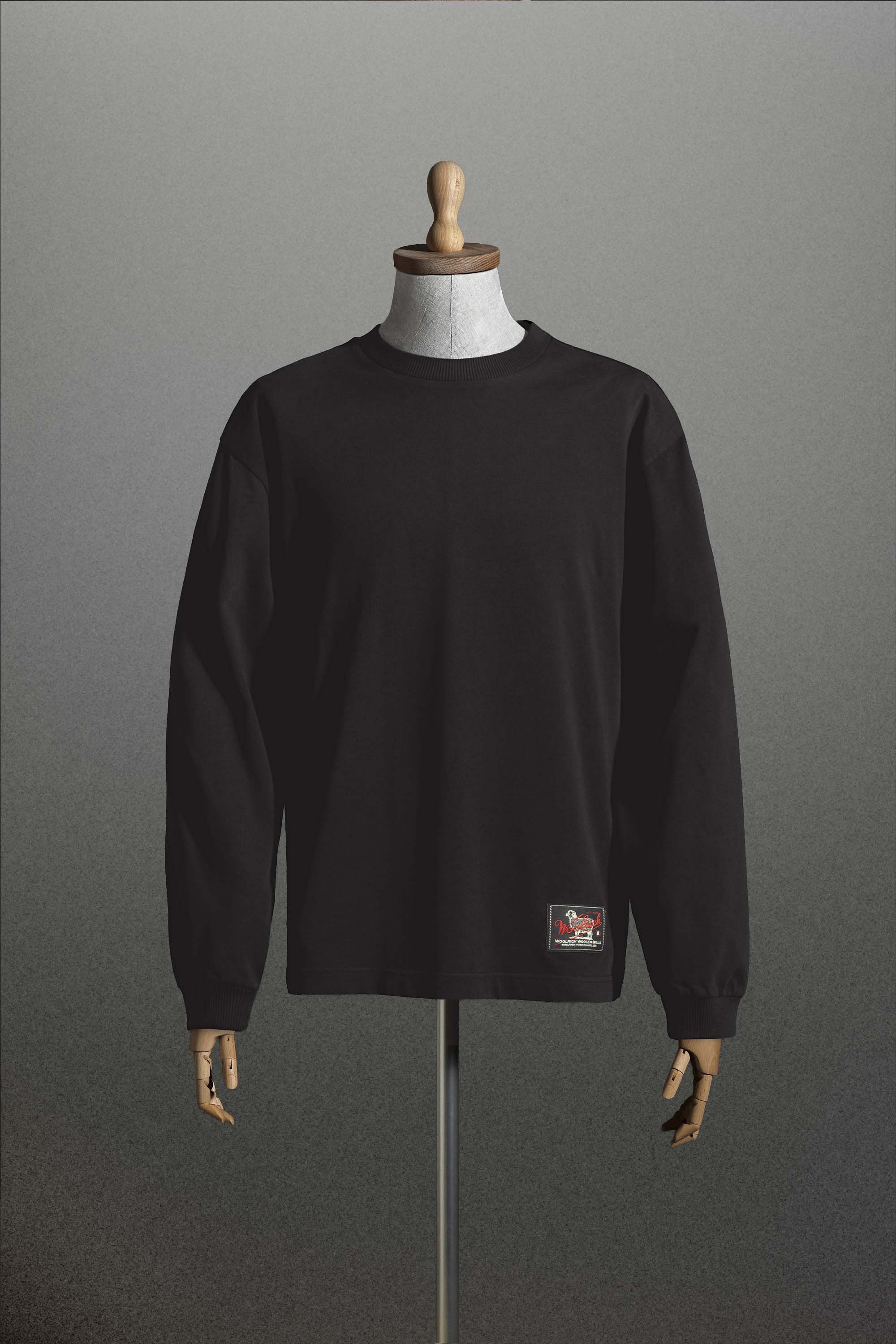 Langarmoberteil aus reiner Baumwolle Schwarz photo 1 | Woolrich