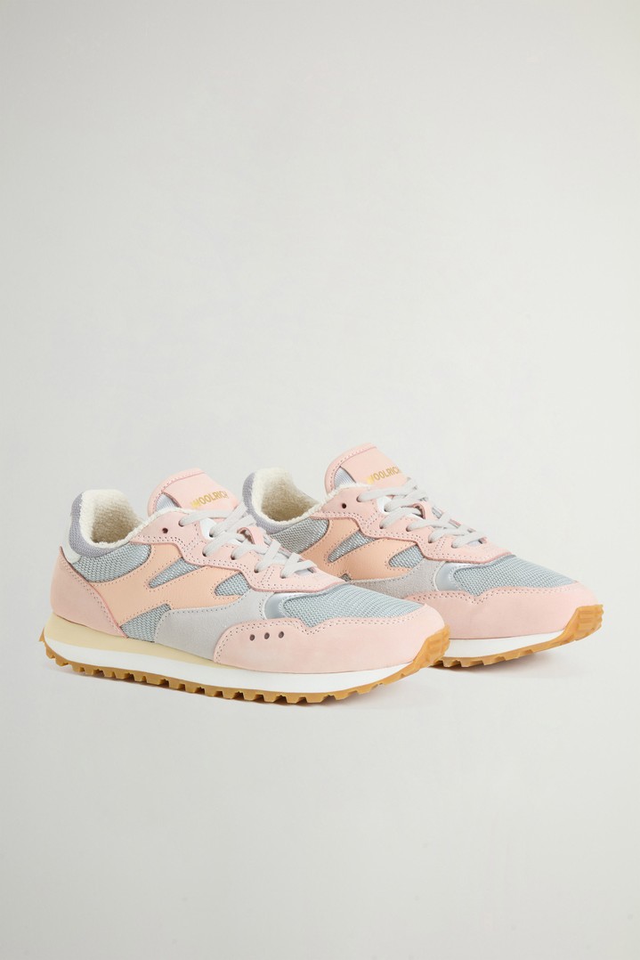 Gravel Sneakers in Nylon with Leather and Suede Inserts Pink photo 2 | Woolrich