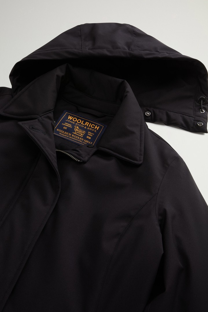 Coat in Light Stretch with Removable Hood Black photo 6 | Woolrich