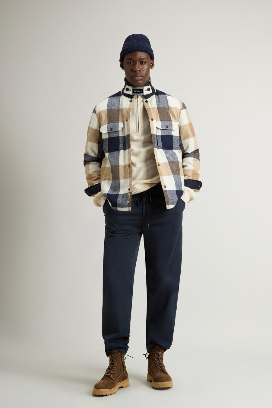 Alaskan Check Overshirt in Recycled Italian Wool Blend Multicolor photo 1 | Woolrich