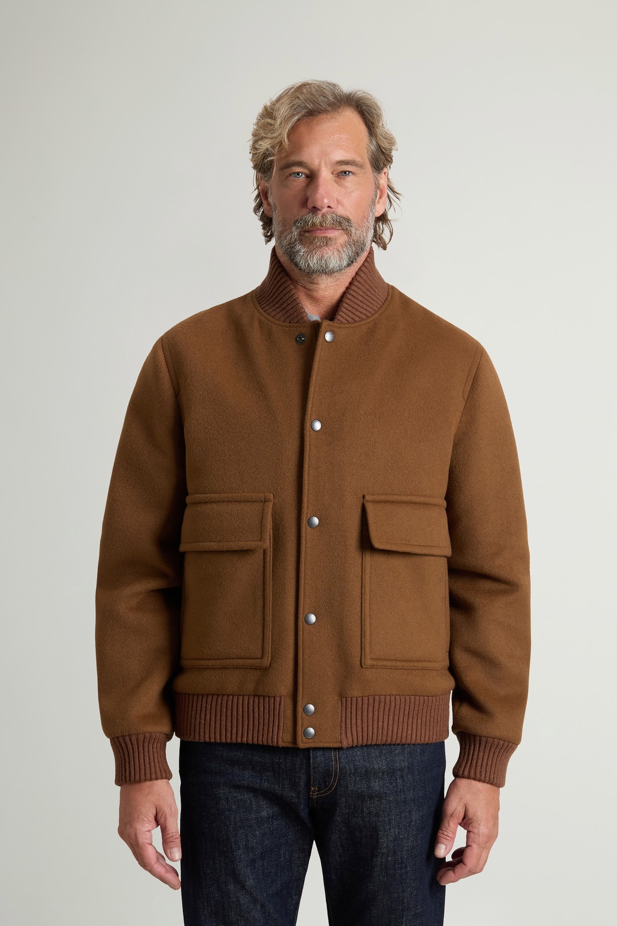 Miles Bomber Jacket in Wool Blend Brown photo 1 | Woolrich