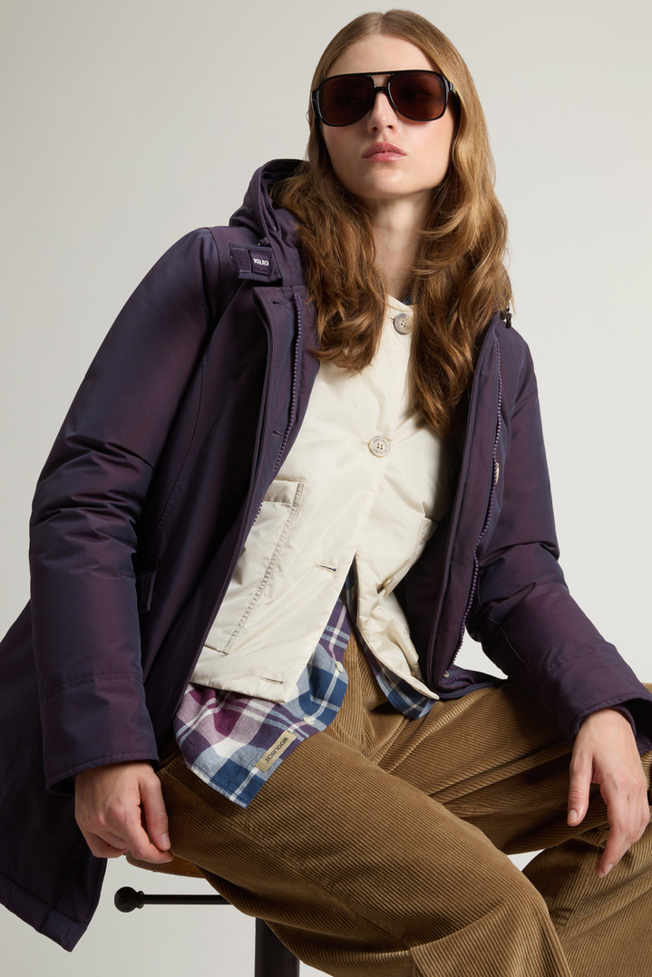 Arctic Parka in Ramar Cloth with Detachable Fur Trim Purple photo 4 | Woolrich