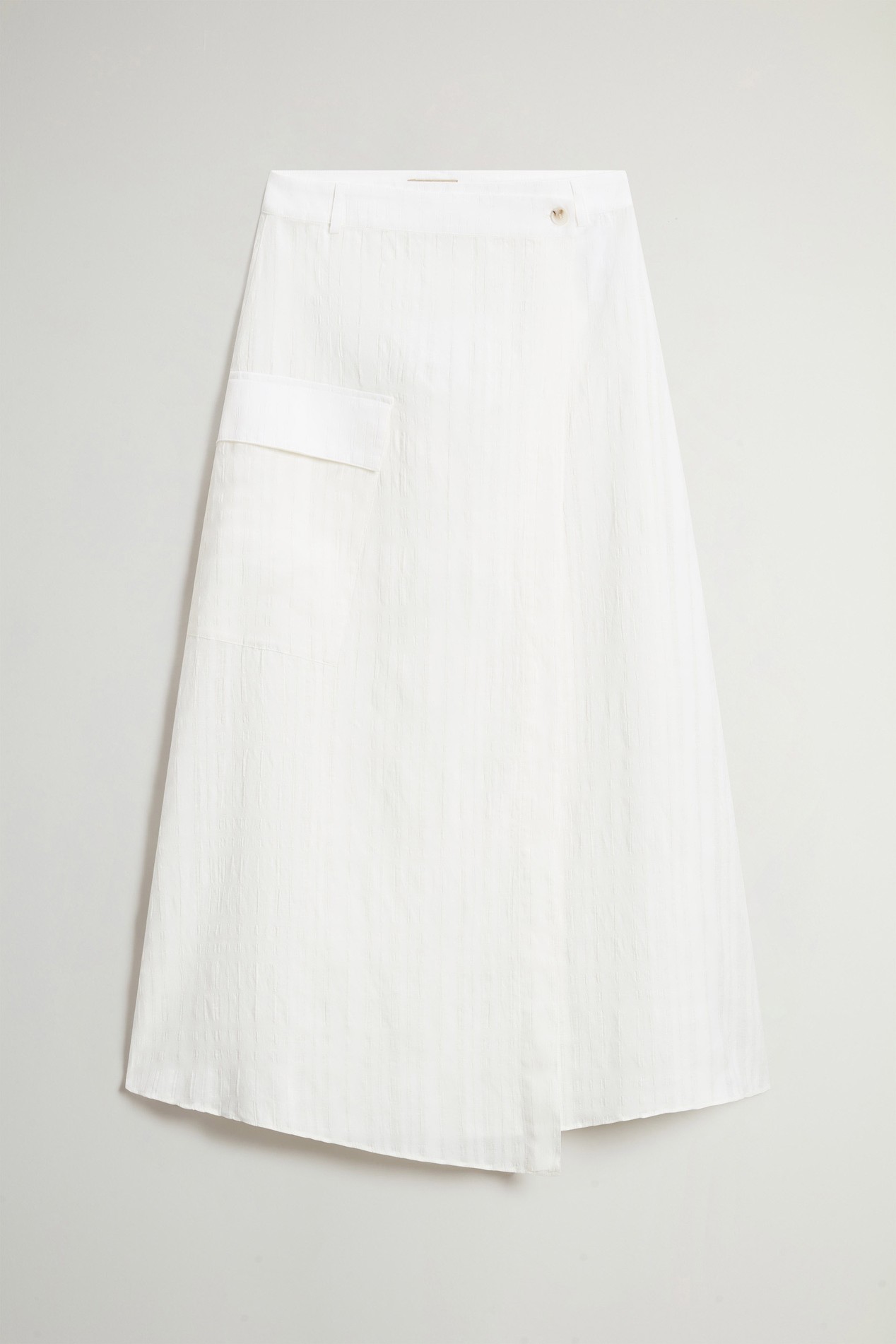 Skirt in Checked Cotton and Linen Blend White photo 1 | Woolrich