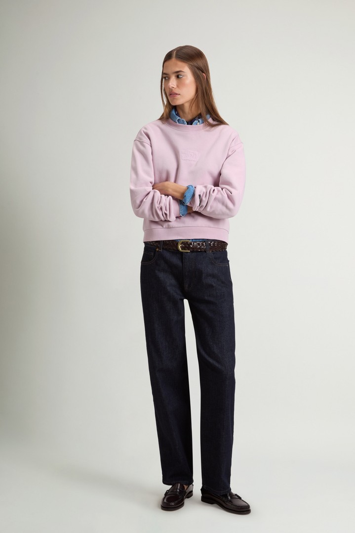 Crewneck Sweatshirt in Pure Cotton Pink photo 2 | Woolrich
