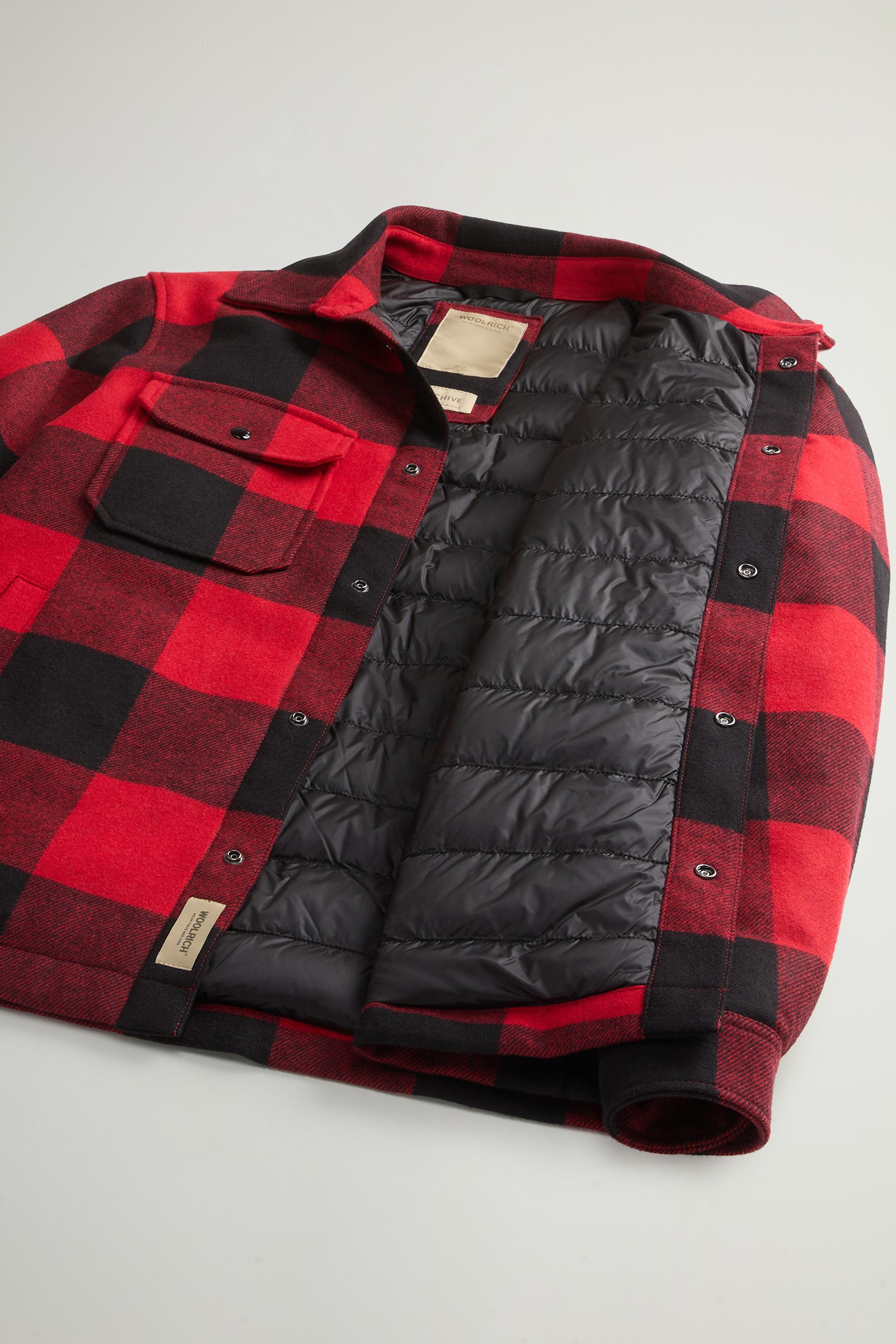 Alaskan Padded Overshirt in Checked Italian Wool Blend Red photo 6 | Woolrich