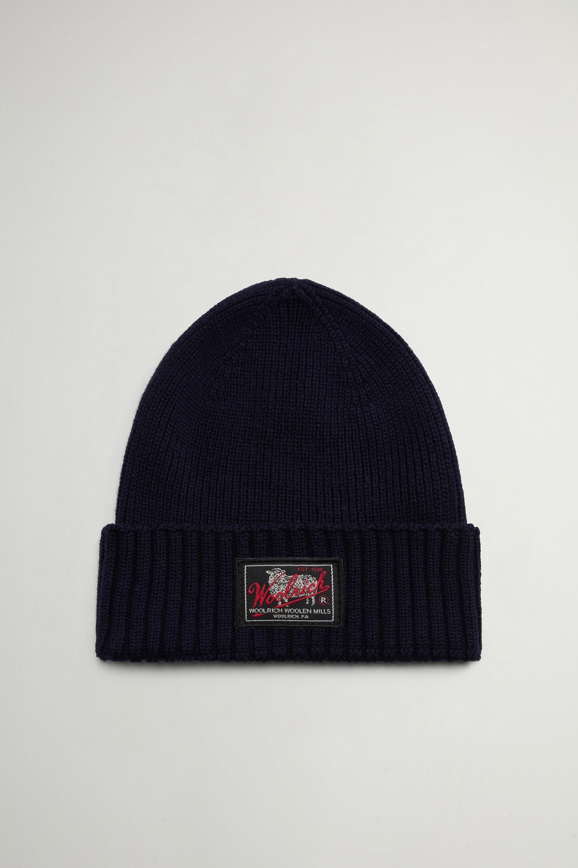 Beanie im Rippstrick aus reiner Merino-Schurwolle Blau photo 1 | Woolrich
