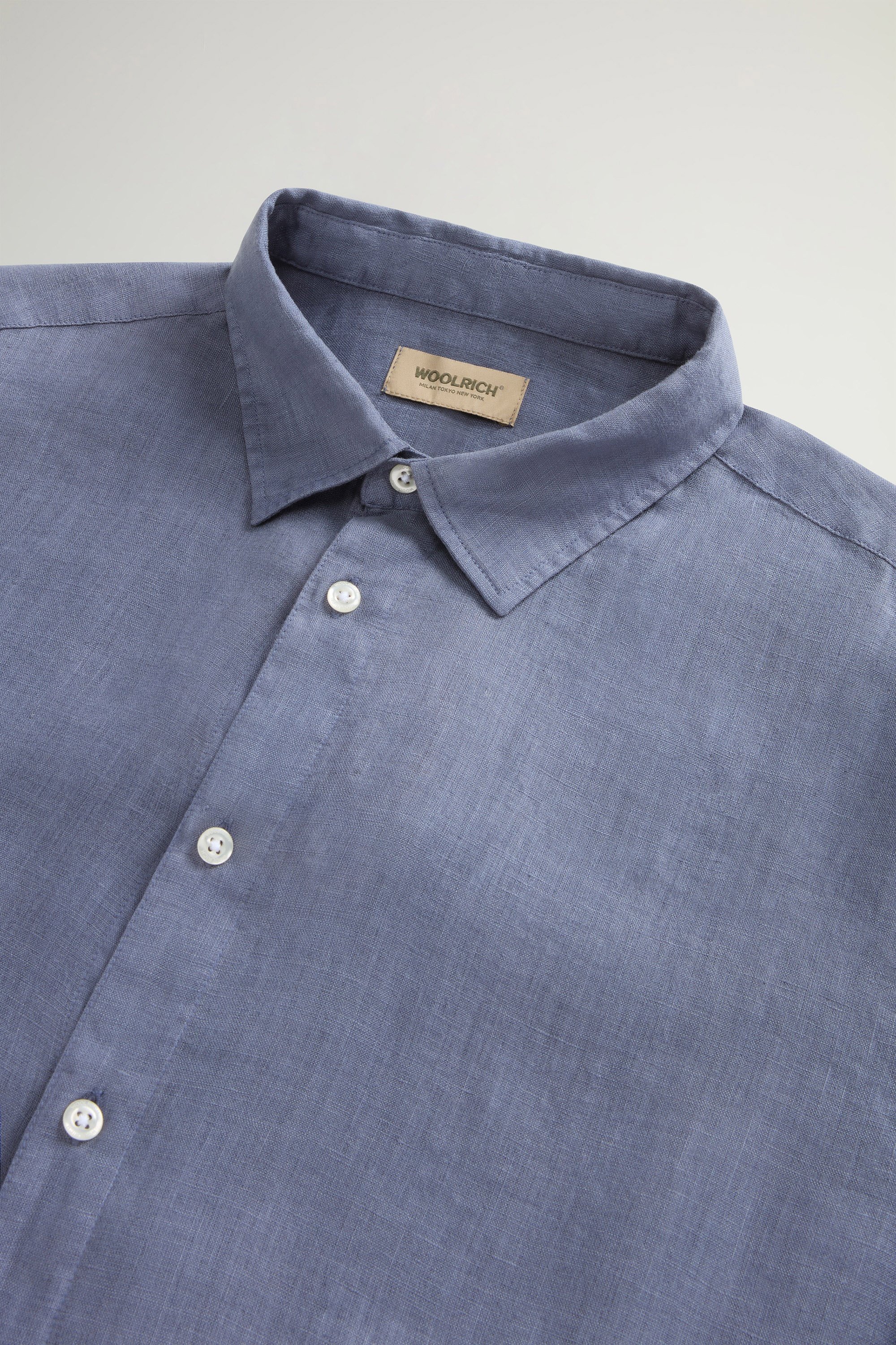 LINEN SHIRT Blue photo 6 | Woolrich