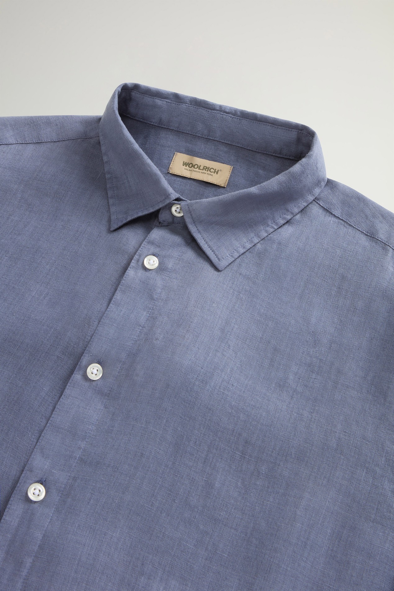 LINEN SHIRT Blue photo 6 | Woolrich
