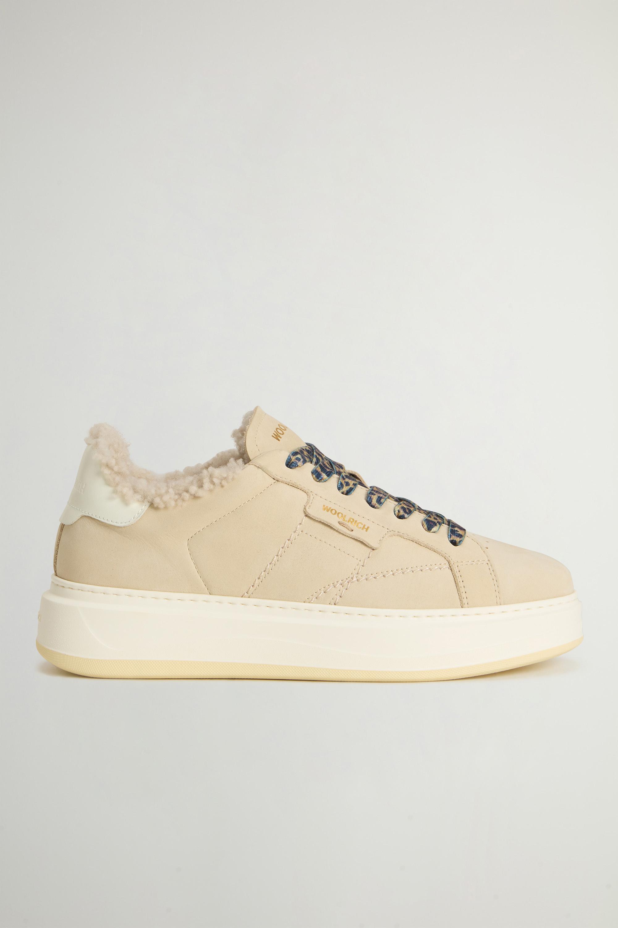 Arrow Sneakers in Calfskin Leather with Shearling Lining Beige photo 1 | Woolrich