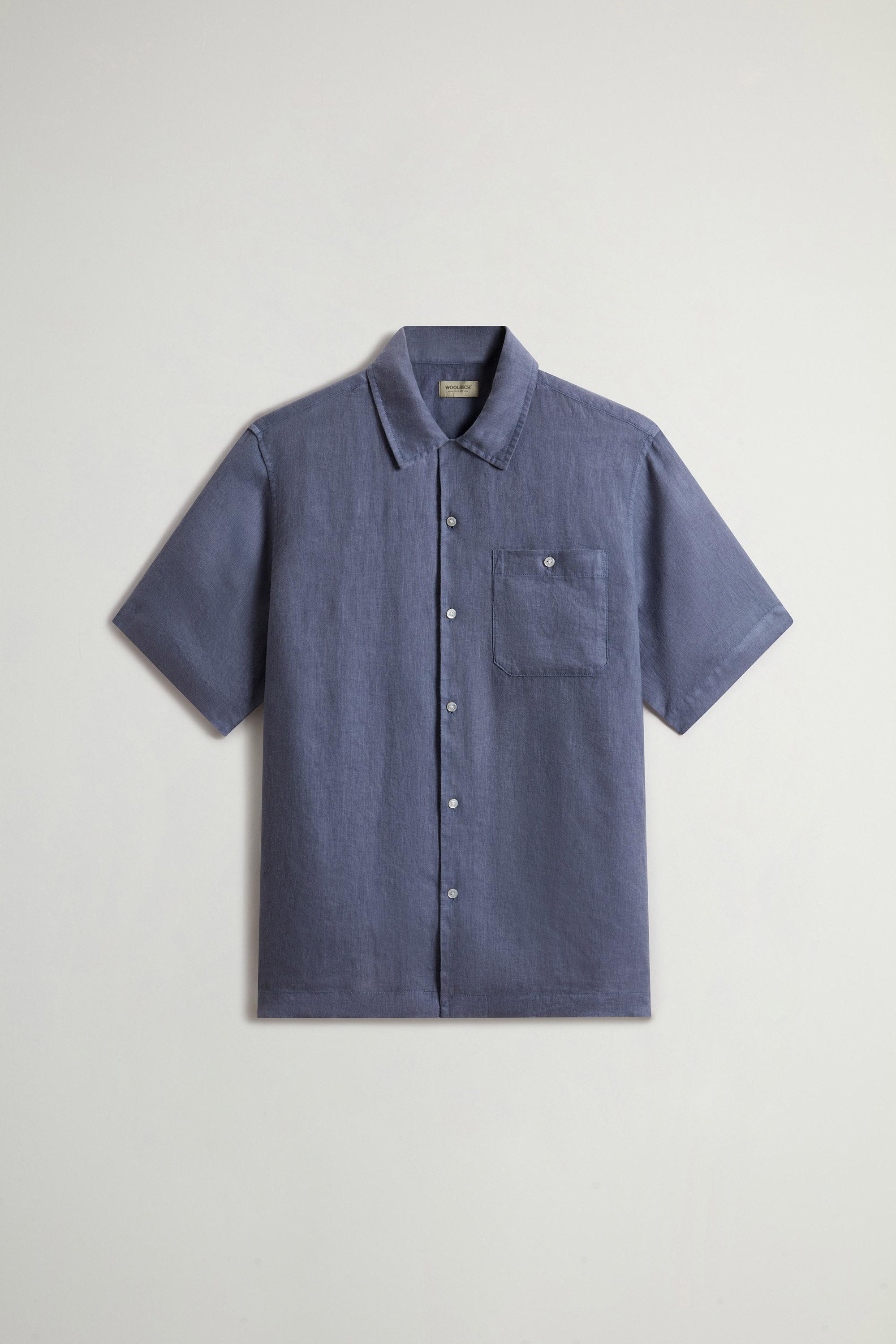 S/S LINEN SHIRT Blue photo 5 | Woolrich
