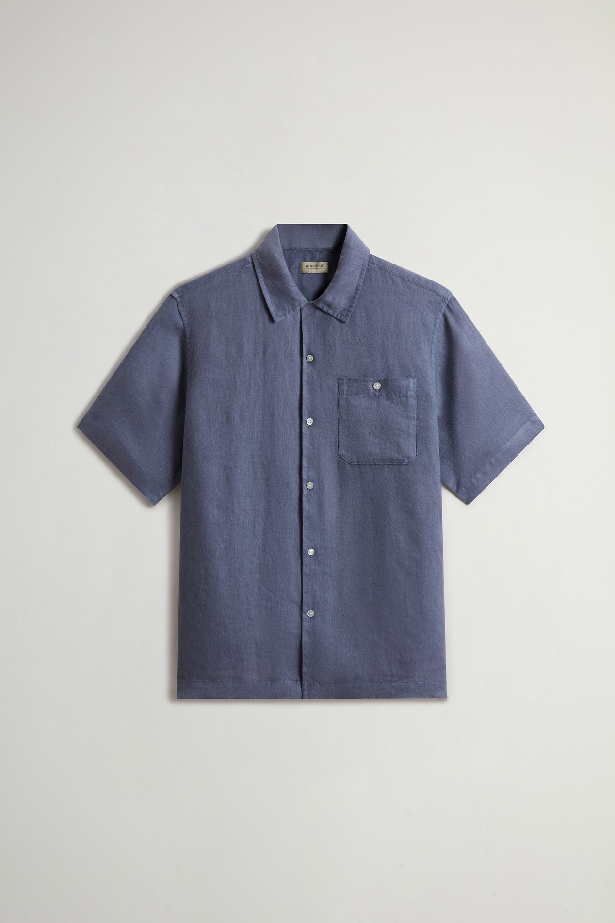 S/S LINEN SHIRT Blue photo 5 | Woolrich