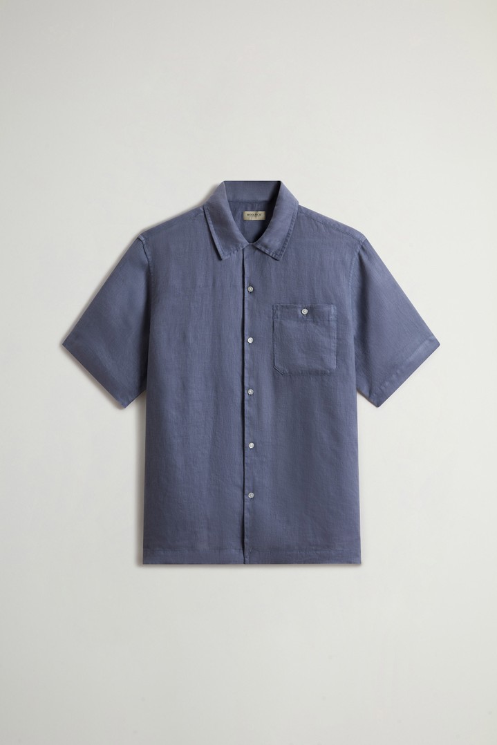 S/S LINEN SHIRT Blue photo 5 | Woolrich
