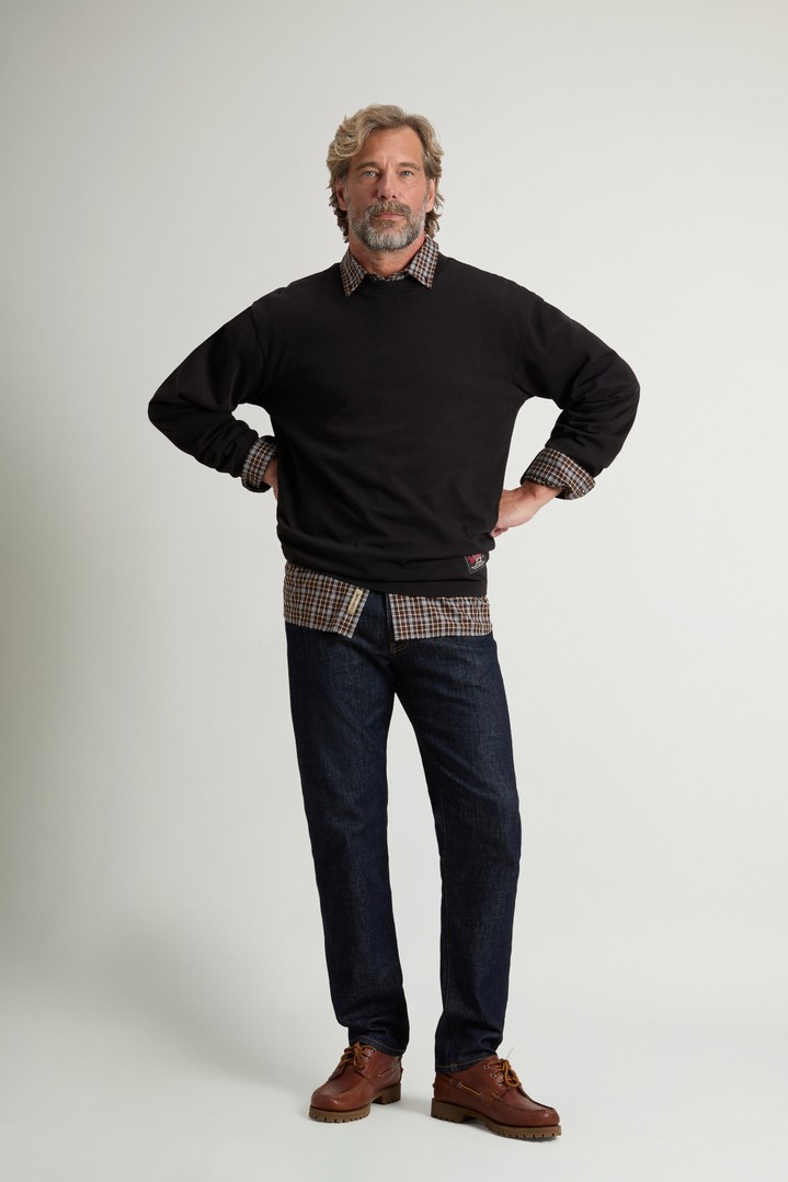 Langarmoberteil aus reiner Baumwolle Schwarz photo 2 | Woolrich