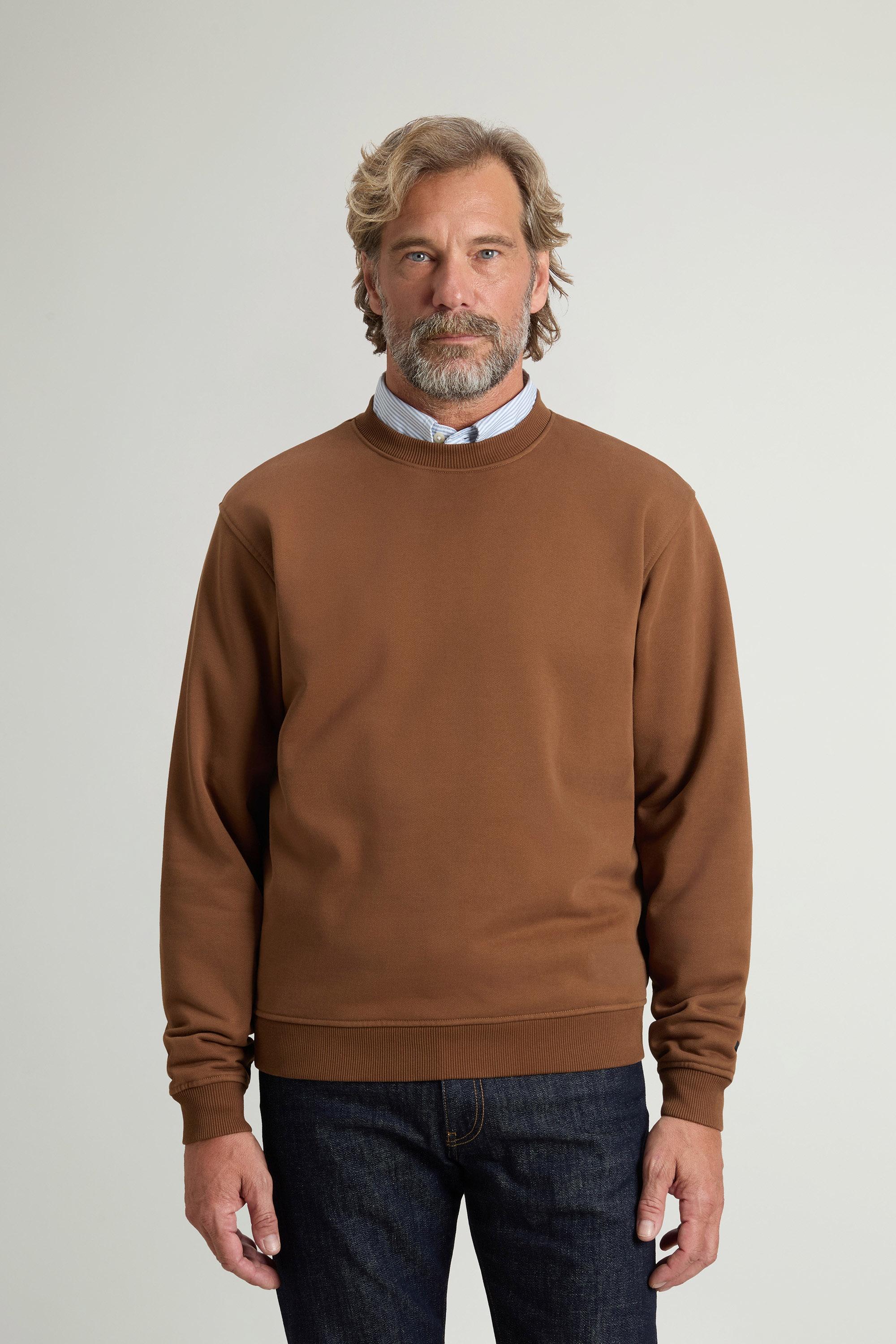 Crewneck Sweatshirt in Cotton Blend with Print Brown photo 1 | Woolrich