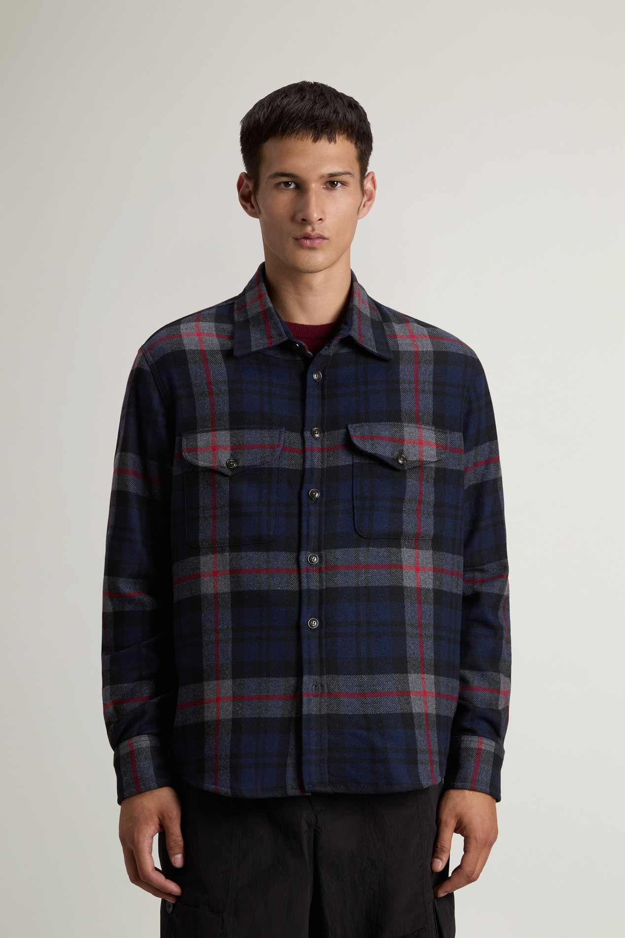 Wool Blend Oxbow Flannel Overshirt - Made in USA Multicolor photo 1 | Woolrich