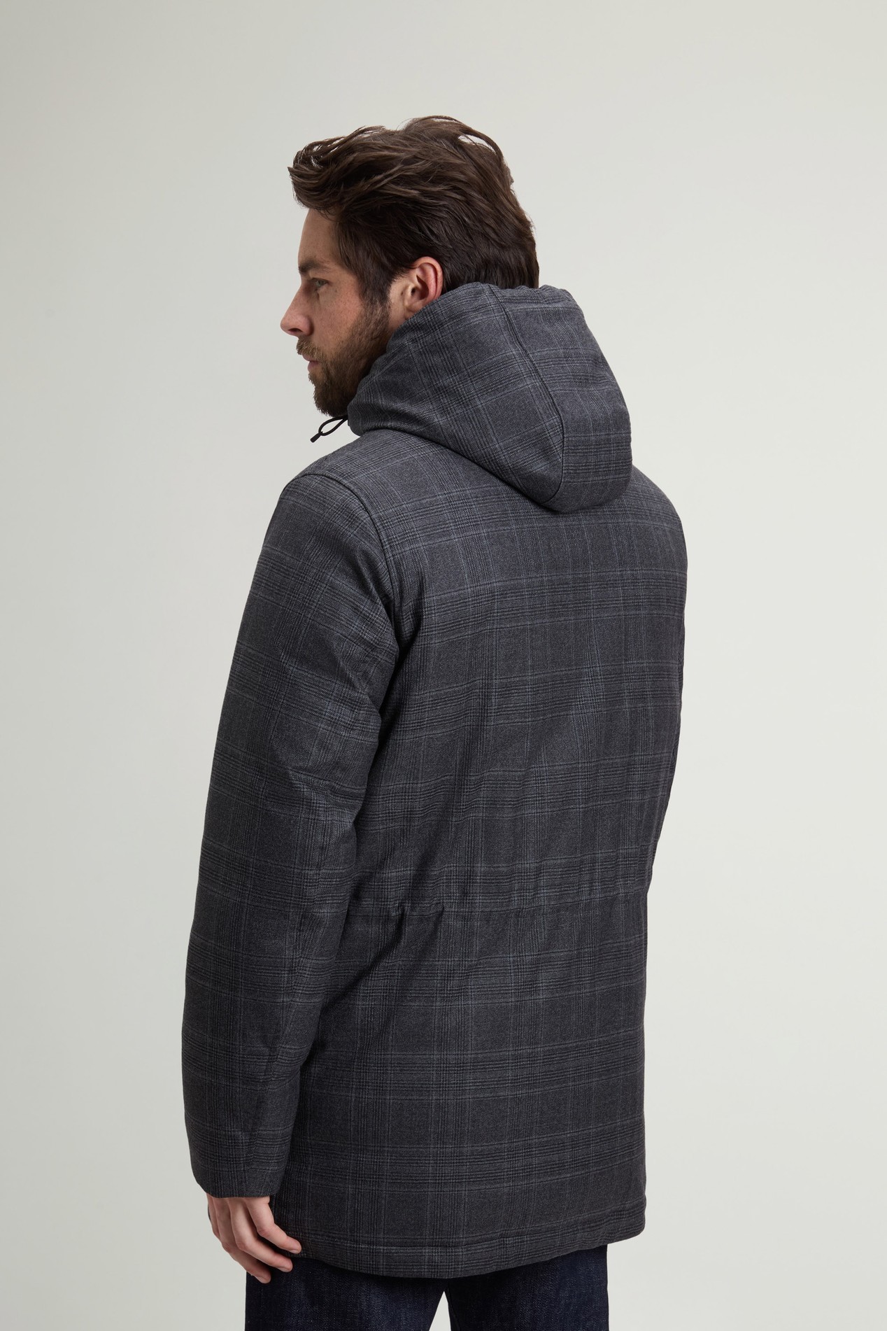 Zelander Prince of Wales Parka in Italian Pure Virgin Wool Gray photo 3 | Woolrich