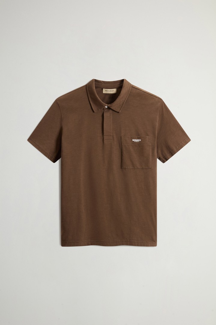 SLUB LOGO POLO Marron photo 5 | Woolrich