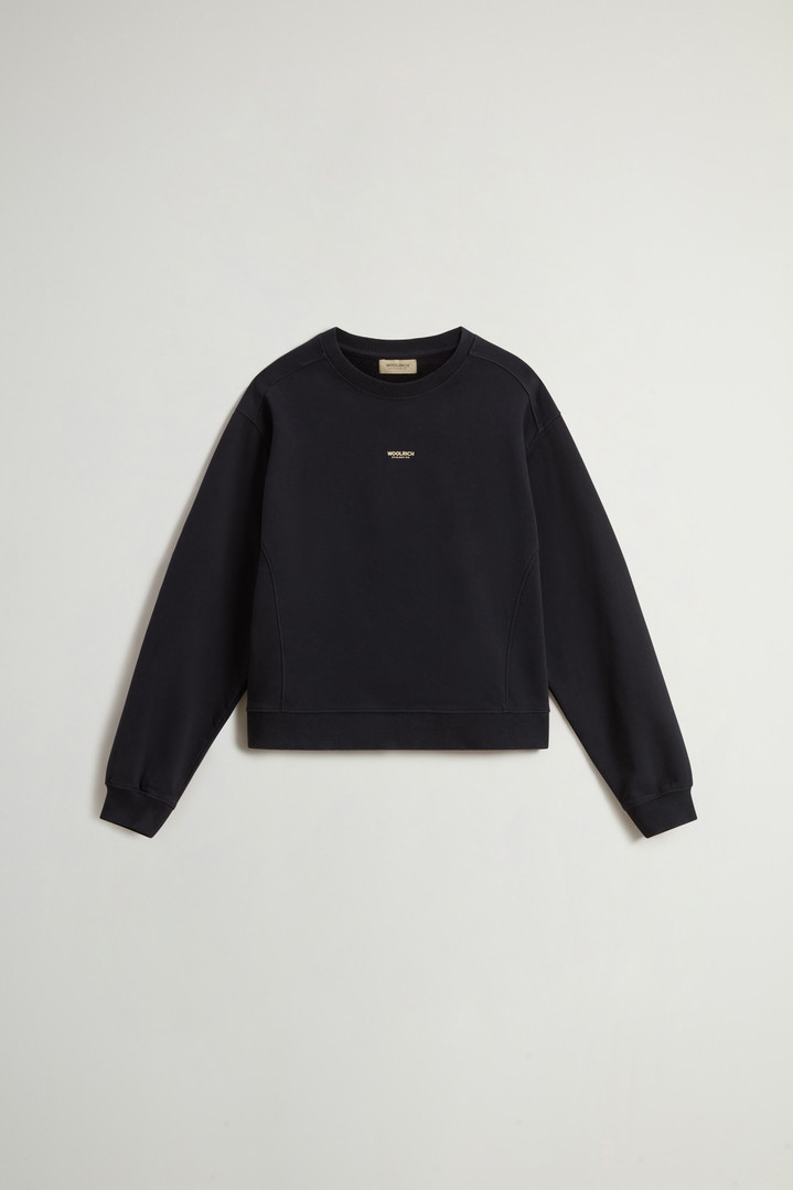 Crewneck Sweatshirt in Pure Cotton with Embroidered Logo Black photo 5 | Woolrich