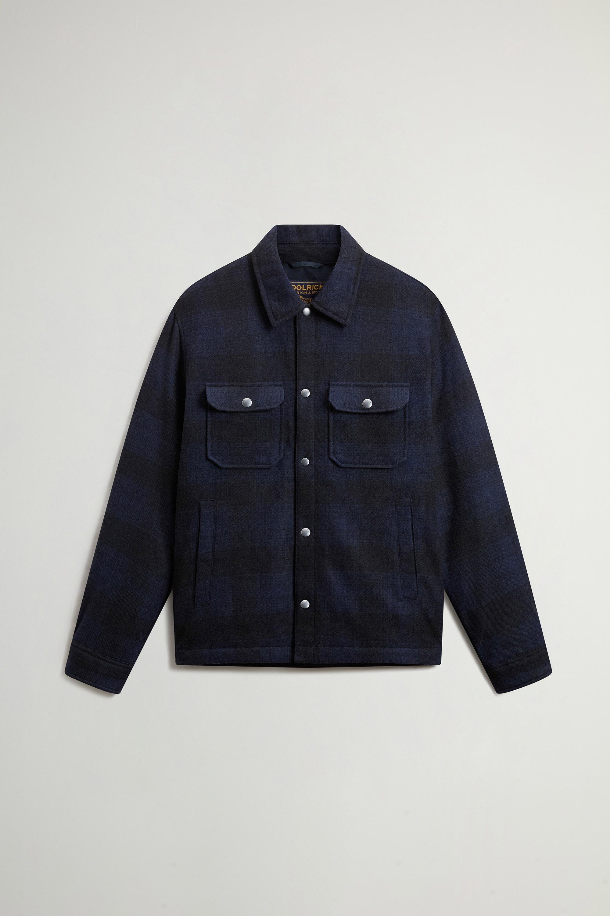 Surchemise Alaskan Check en laine italienne mélangée recyclée Bleu photo 1 | Woolrich