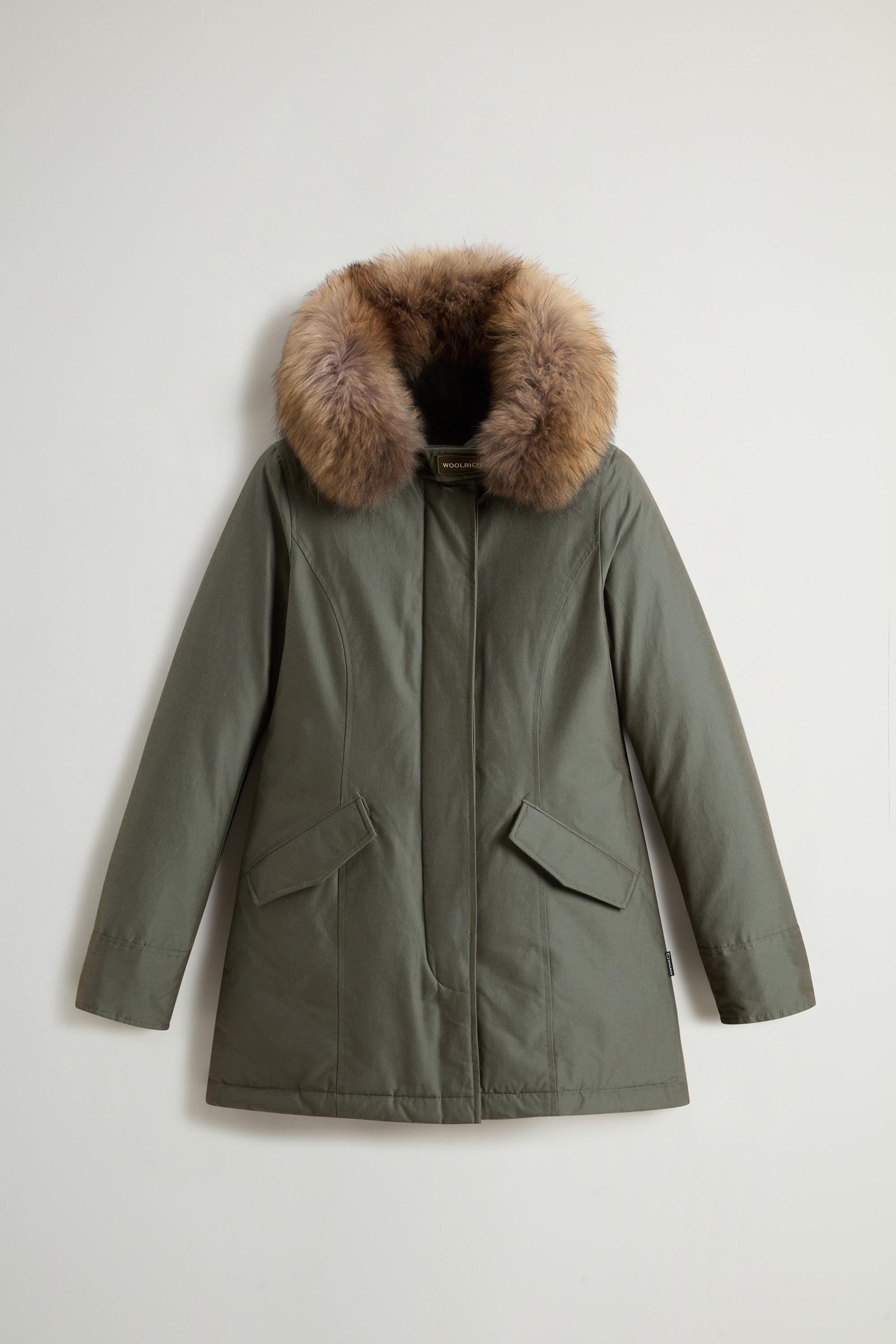 Arctic Parka in Ramar Cloth with Detachable Fur Trim Green photo 5 | Woolrich