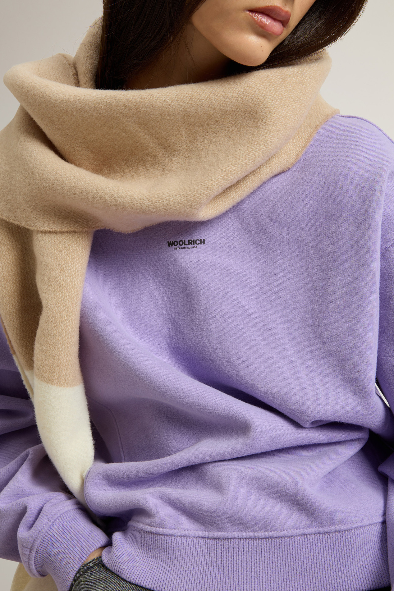 Crewneck Sweatshirt in Pure Cotton with Embroidered Logo Purple photo 4 | Woolrich