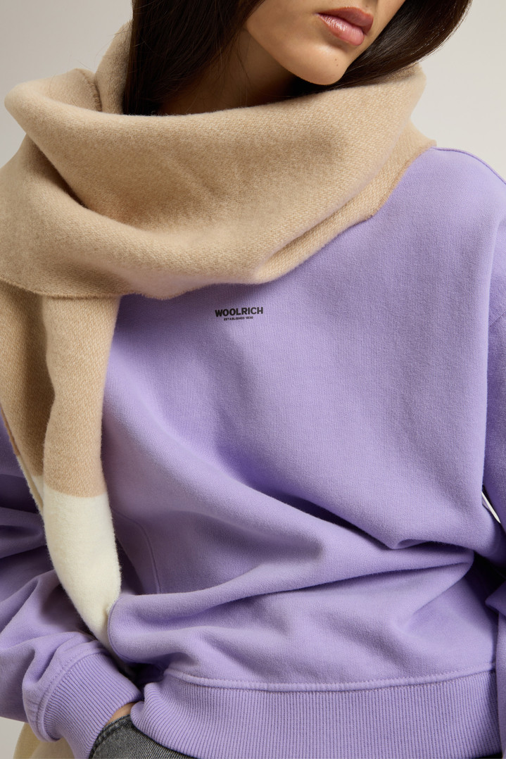 Crewneck Sweatshirt in Pure Cotton with Embroidered Logo Purple photo 4 | Woolrich