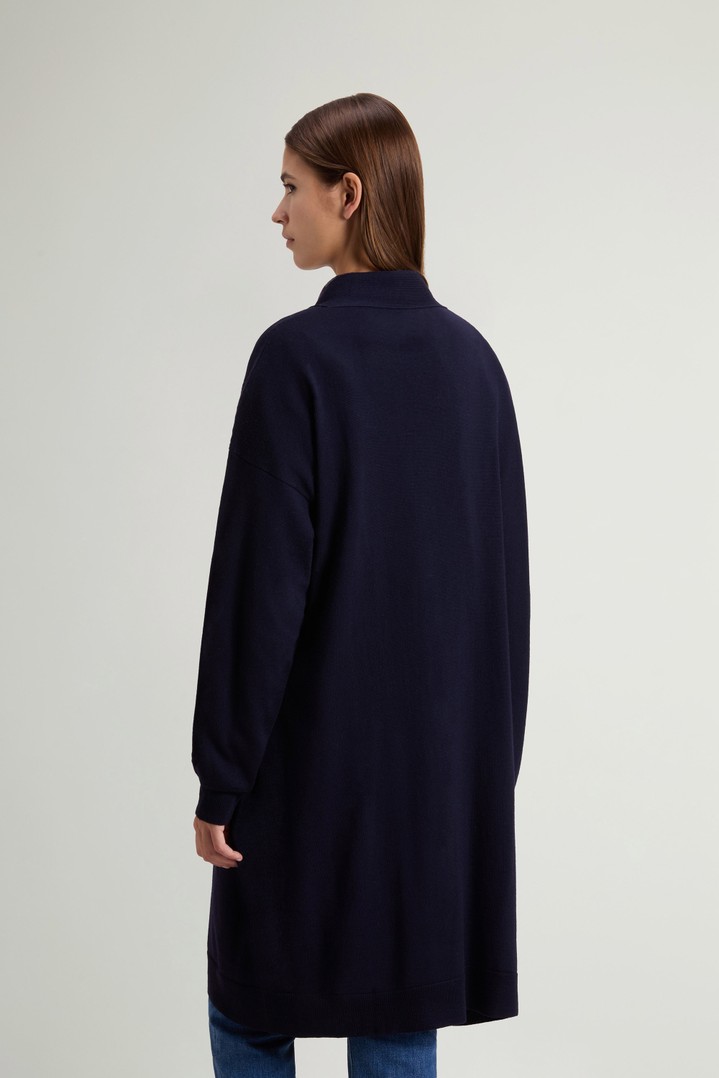 Long Cardigan in Pure Merino Virgin Wool Blue photo 3 | Woolrich