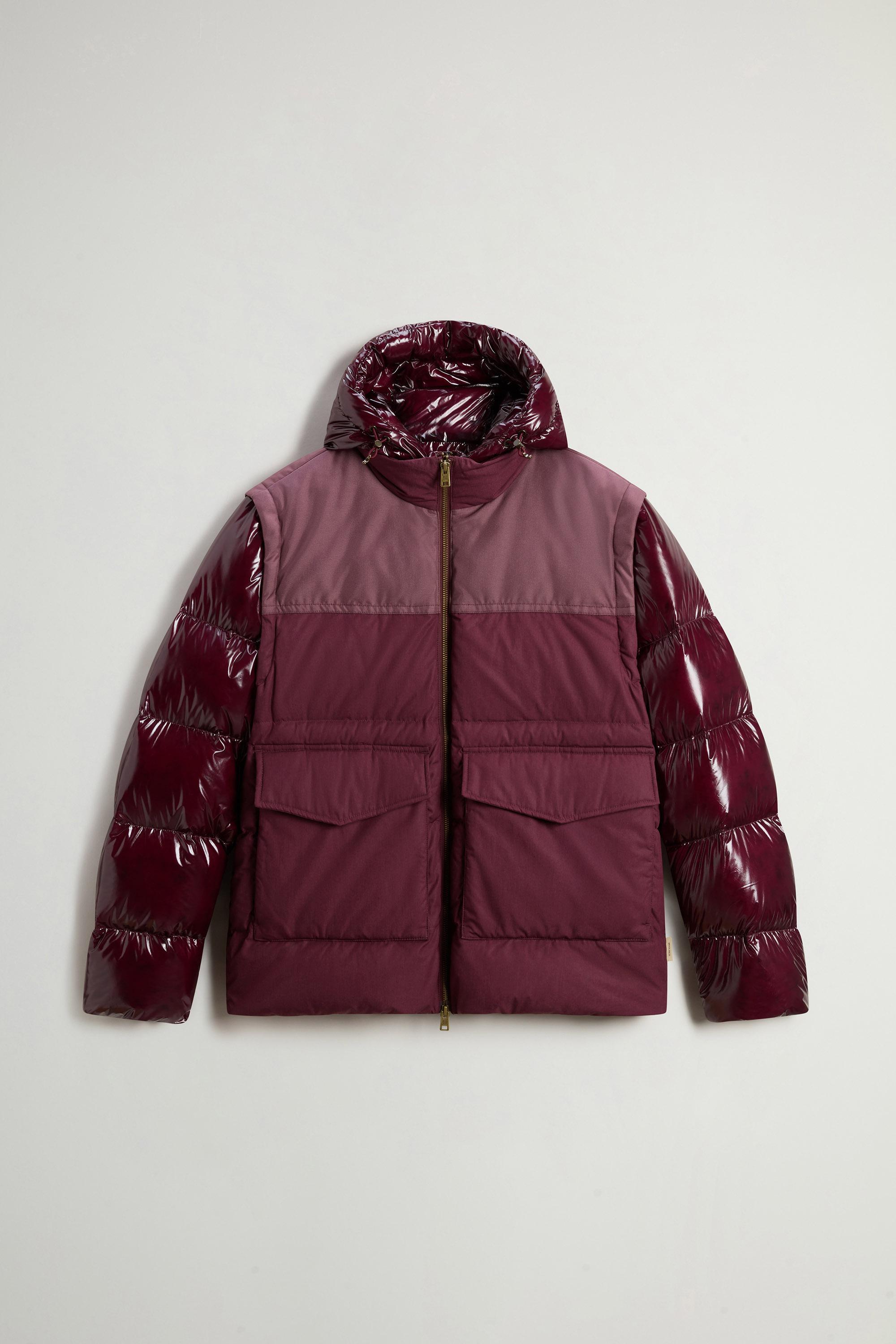 Hybrid Down Jacket with Removable Sleeves and Hood Burgundy photo 5 | Woolrich