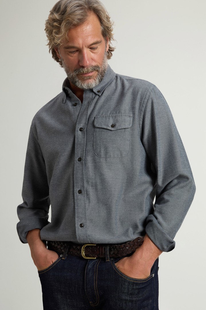 Shirt in Cotton-Blend Twill Blue photo 4 | Woolrich