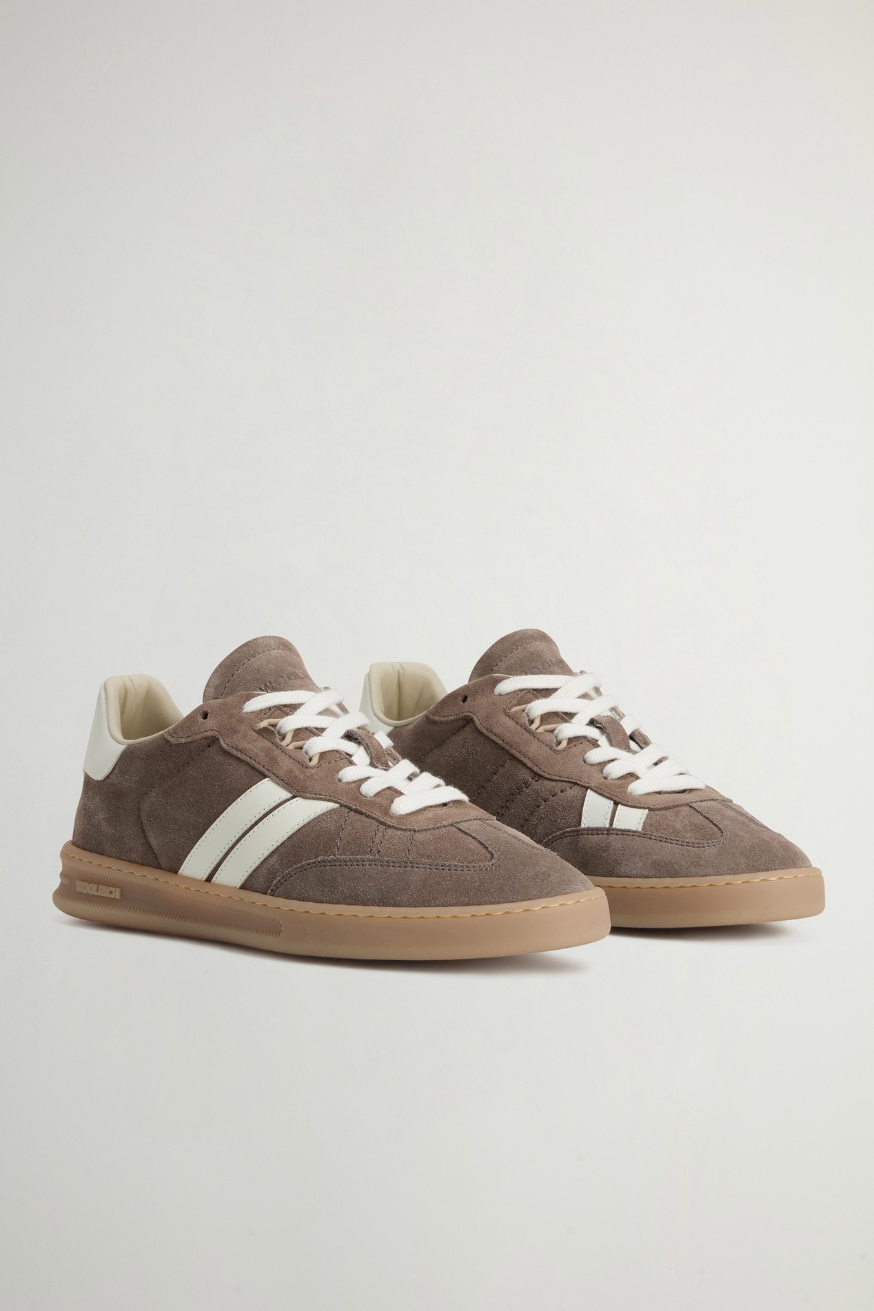 Doubleu Tennis Sneakers in Suede and Calfskin Beige photo 2 | Woolrich