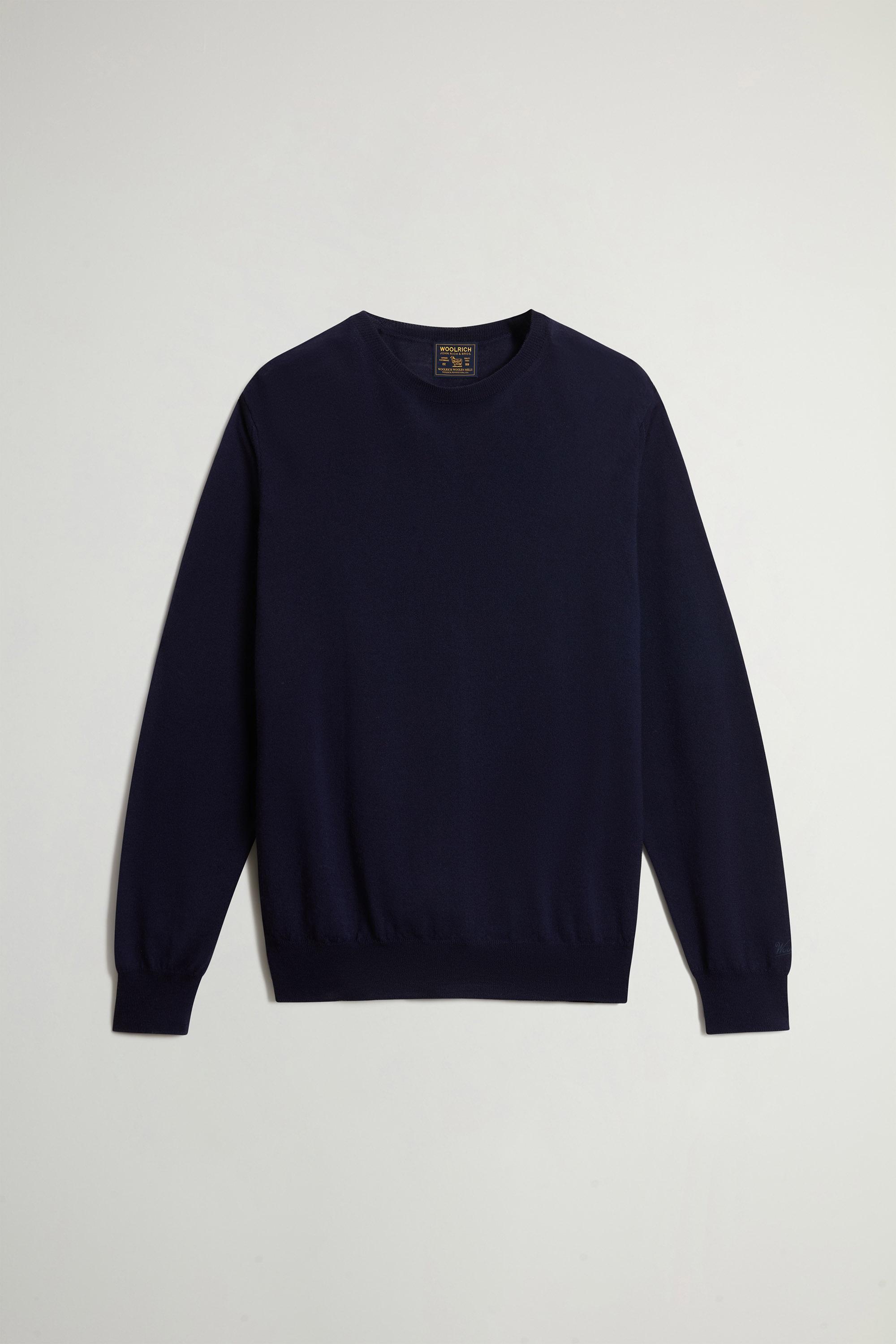 Crewneck Sweater in Pure Merino Virgin Wool Blue photo 5 | Woolrich