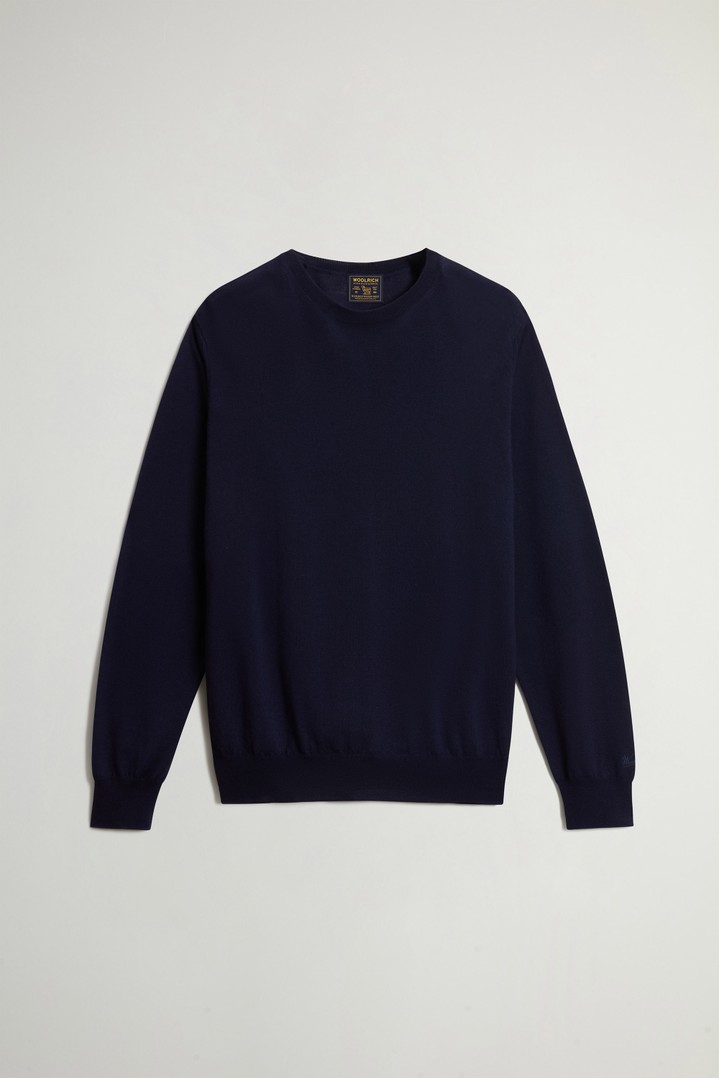 Crewneck Sweater in Pure Merino Virgin Wool Blue photo 5 | Woolrich