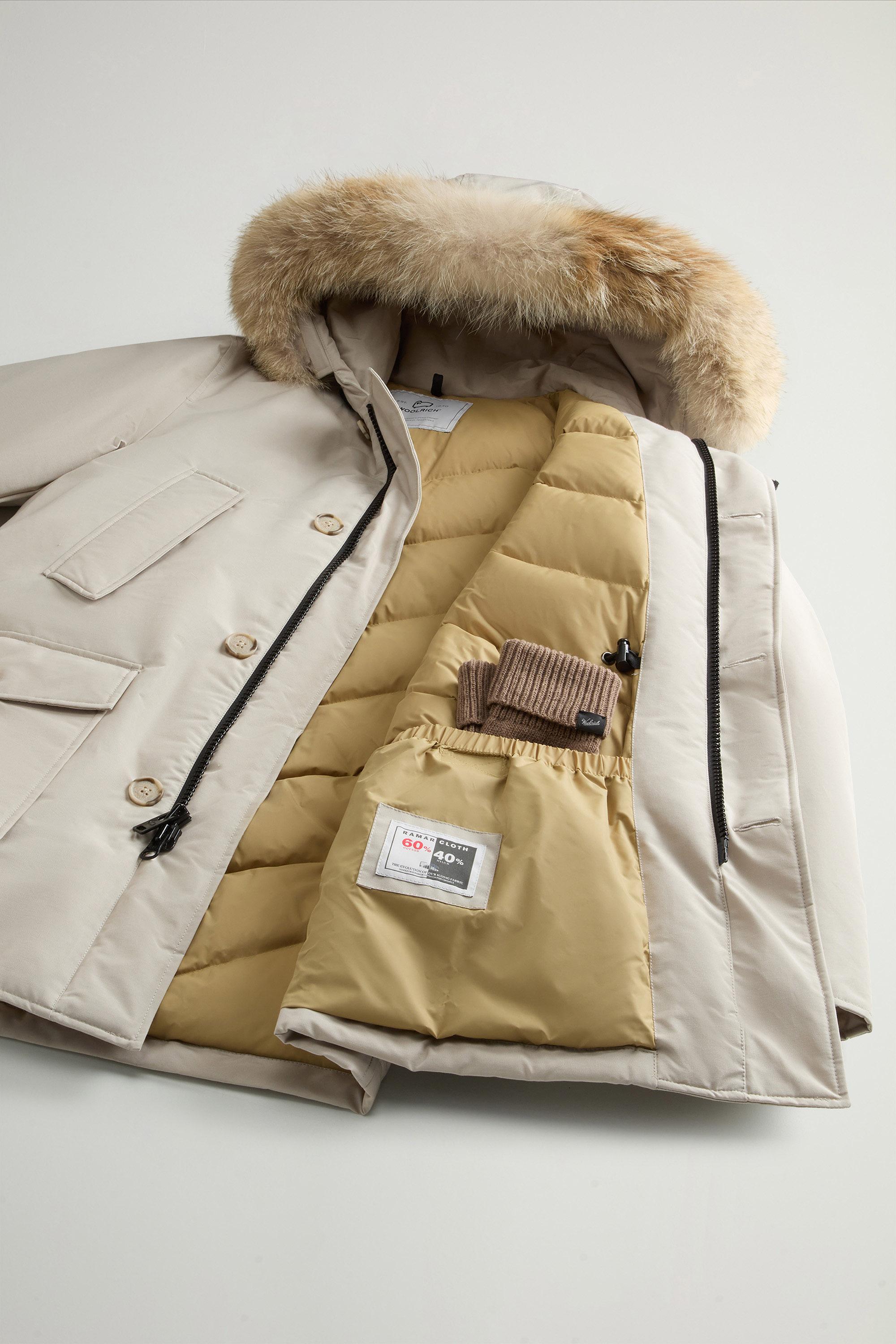 Arctic Parka in Ramar Cloth with Detachable Fur Trim Beige photo 8 | Woolrich