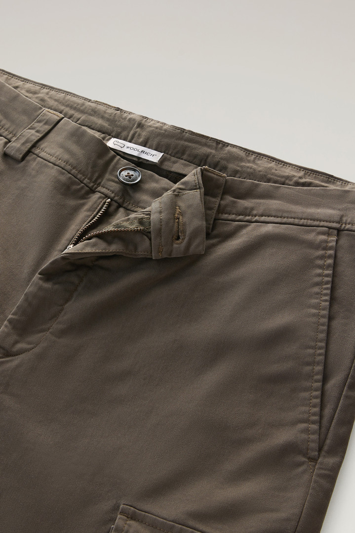 Garment-Dyed Cargo Pants in Stretch Cotton Twill Green photo 2 | Woolrich