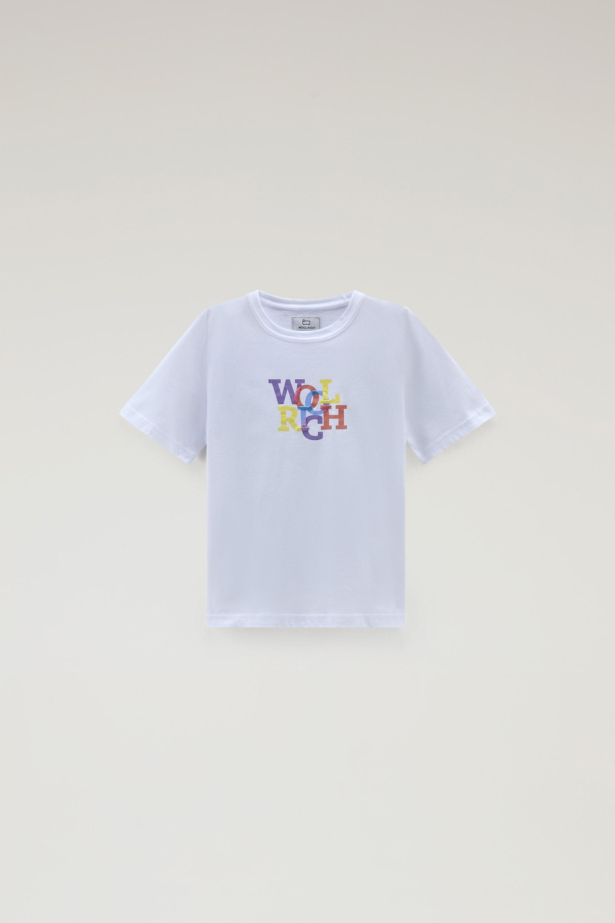 Boys' Pure Cotton T-Shirt with Graphic Print White photo 1 | Woolrich