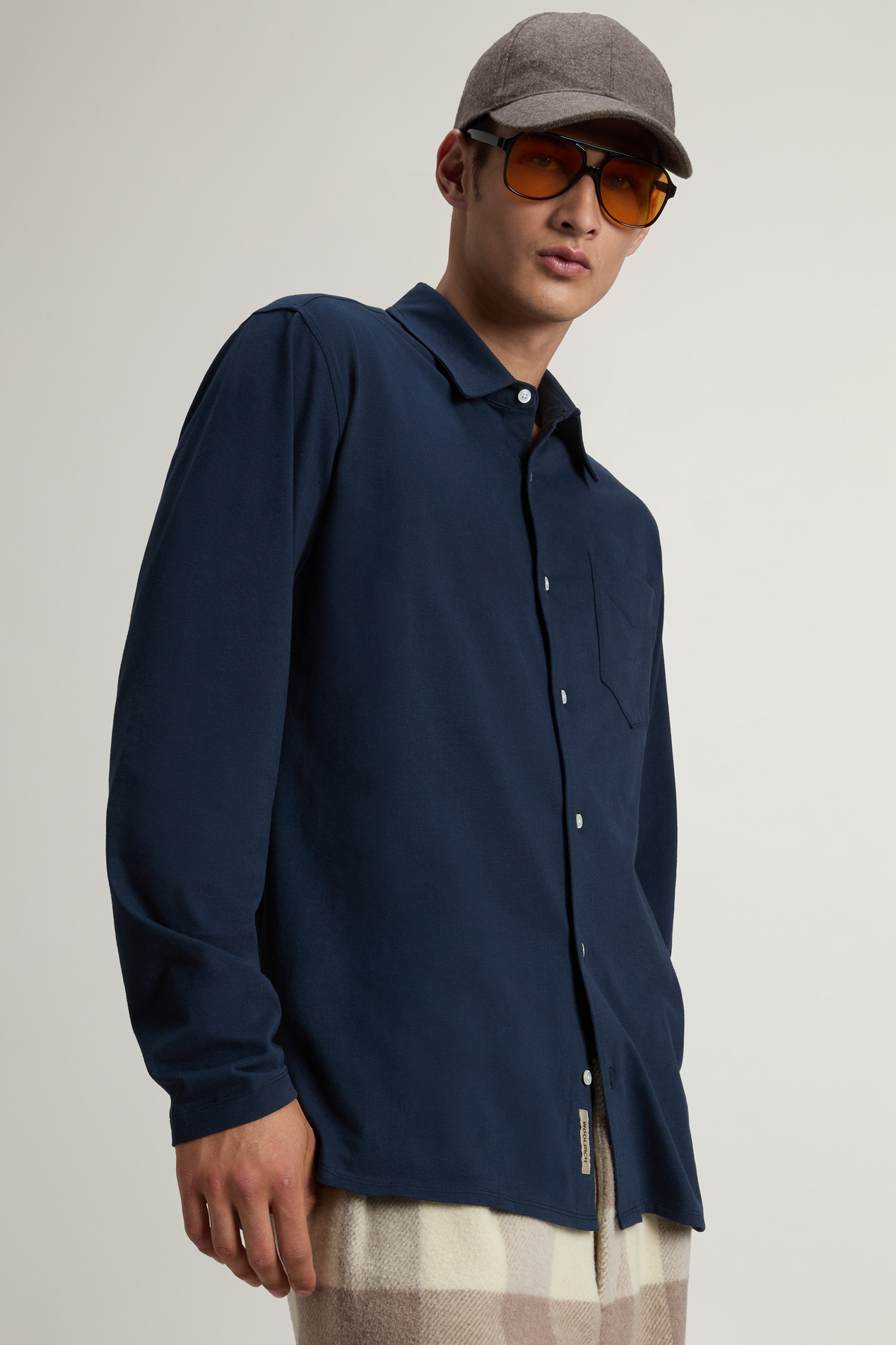 Shirt in Pure Cotton Jersey Blue photo 4 | Woolrich