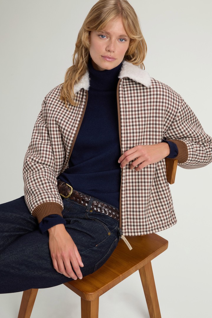 Checked Overshirt in Sherpa White photo 4 | Woolrich
