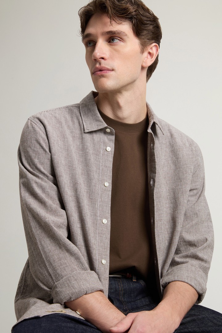 LINEN SHIRT YD Brown photo 4 | Woolrich