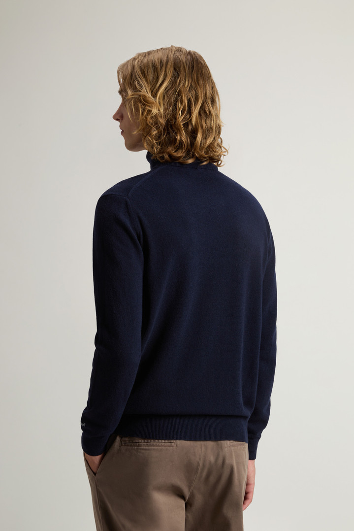 Pure Wool Turtleneck Sweater Blue photo 3 | Woolrich