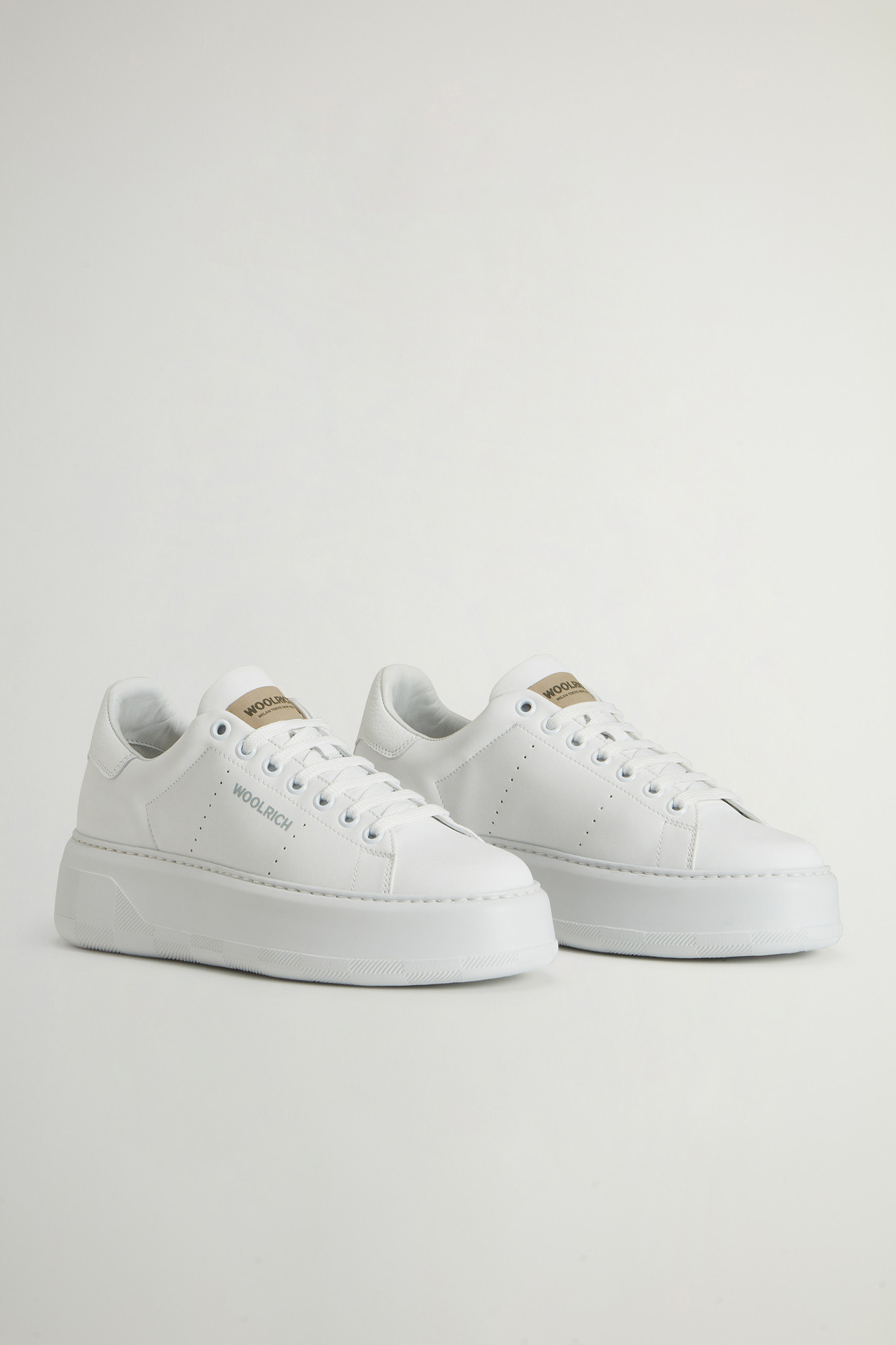 Chunky Court Leather Sneakers White photo 2 | Woolrich