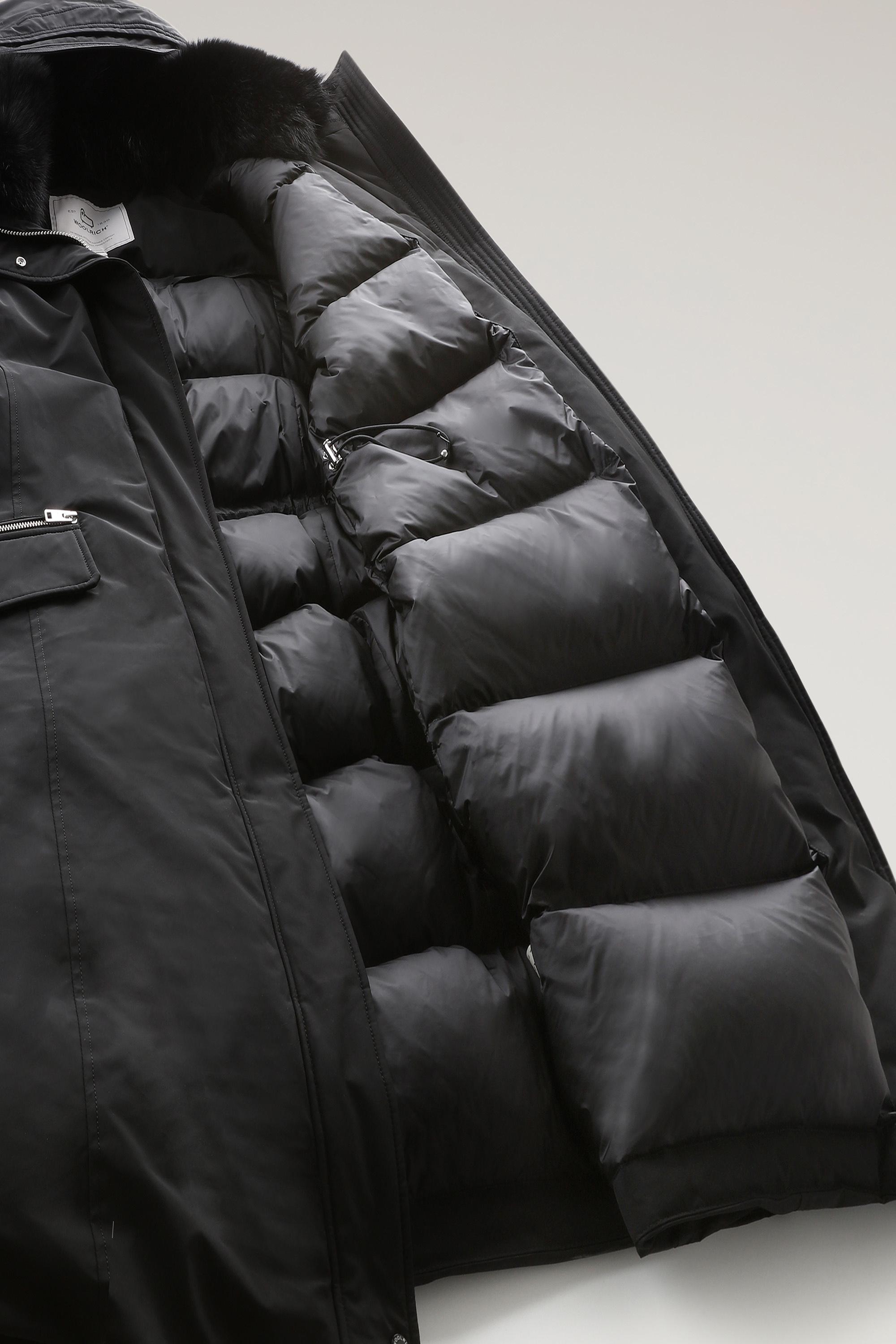 Women's Mahan Fox Long Parka with detachable hood black | Woolrich US