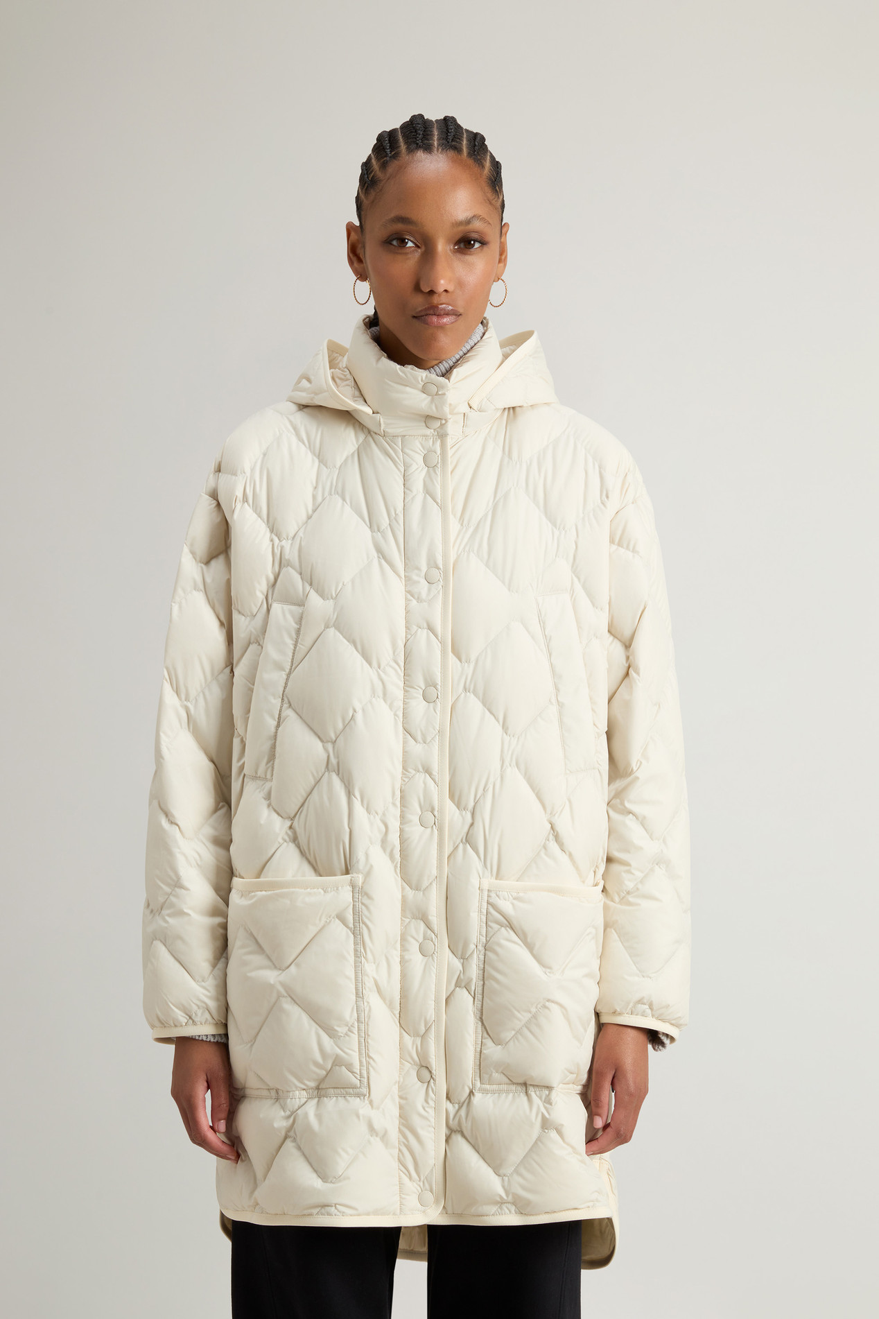 Heritage Cape Jacket in Microfiber with Removable Hood White photo 1 | Woolrich