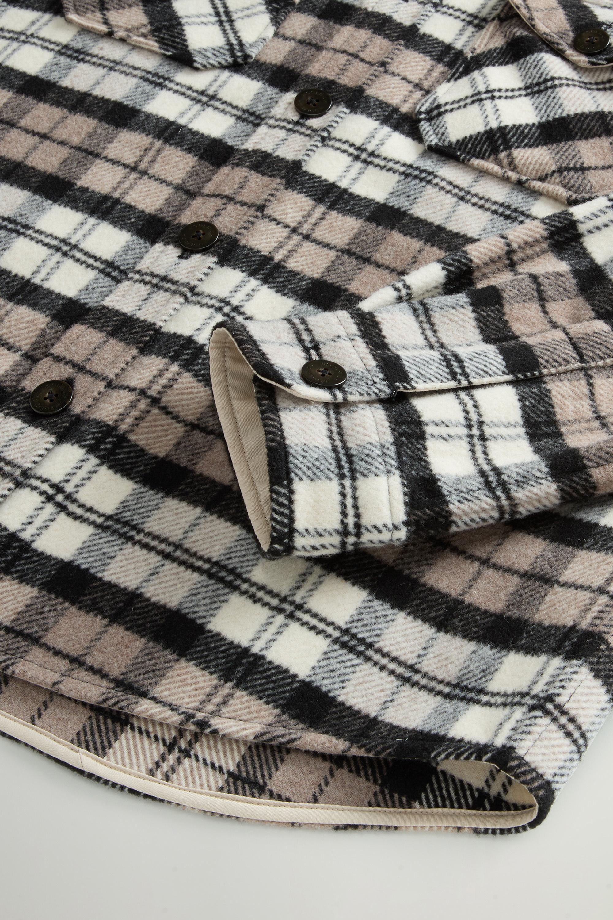 Wool-Blend Overshirt with Checked Pattern Brown photo 7 | Woolrich