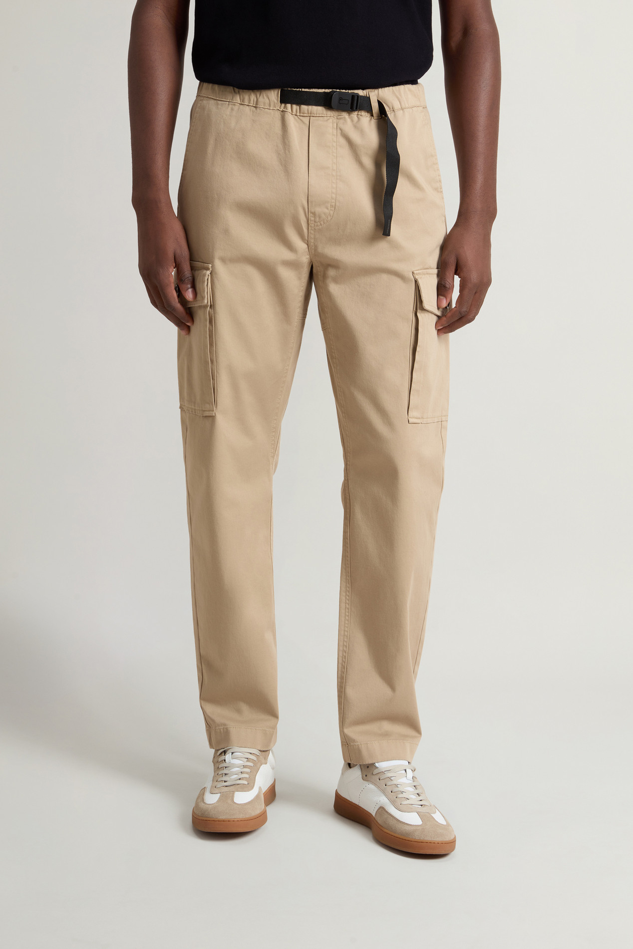 Garment-Dyed Cargo Pants with Belt Beige photo 2 | Woolrich