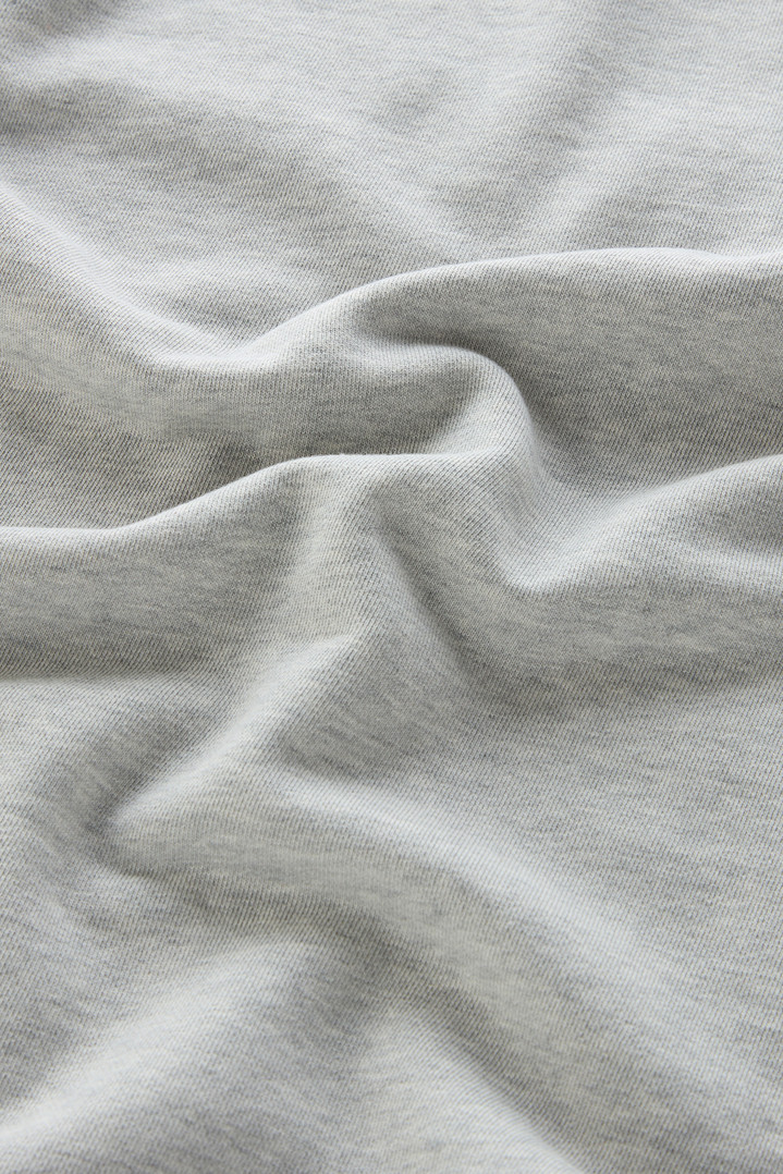 Pure Cotton Crewneck Sweatshirt with Embossed Print Gray photo 4 | Woolrich