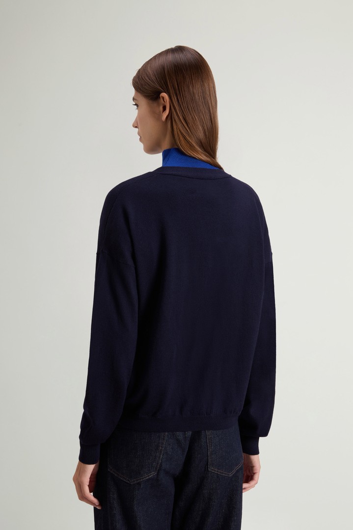 Cardigan in Pure Merino Virgin Wool Blue photo 3 | Woolrich