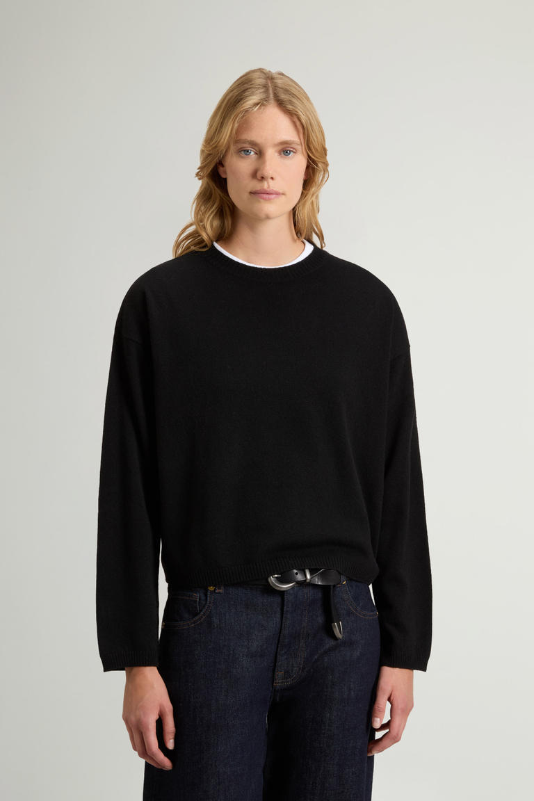 Trui met ronde hals van wol- en kasjmiermix Zwart photo 1 | Woolrich