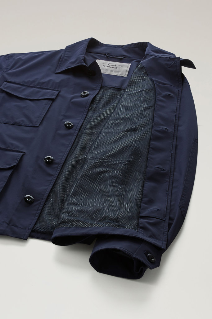 Field Jacket in Matt Finish Stretch Nylon Blue photo 6 | Woolrich